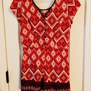 Red and White Romper